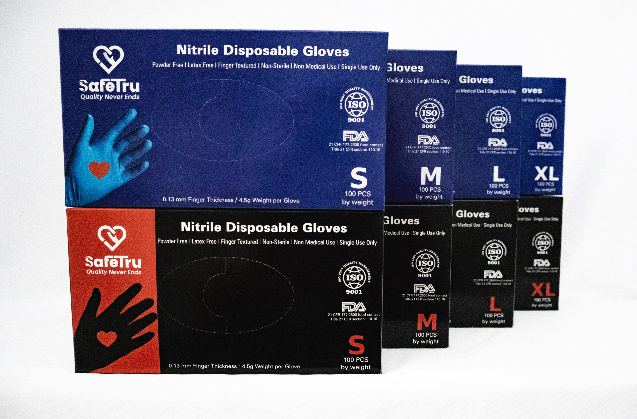 Guantes de nitrilo (Azul y negro)